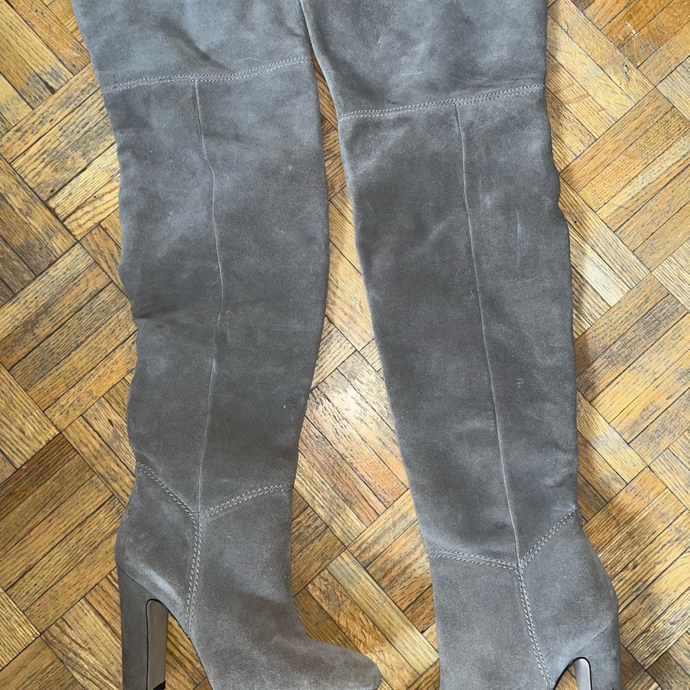Taupe Suede Over-the-Knee Boots